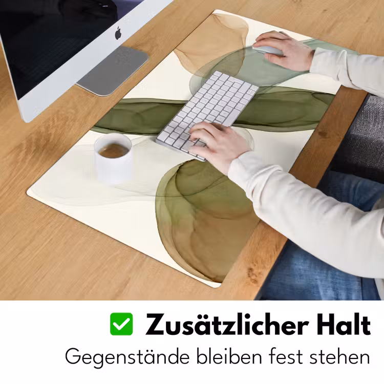 Abstract - Vormen - Modern - Kunst - Groen - Bruin Muismat XXL klein -ysfeer3_duits
