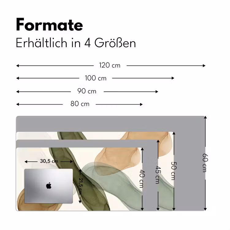 Abstract - Vormen - Modern - Kunst - Groen - Bruin Muismat XXL klein -ysfeer5_duits