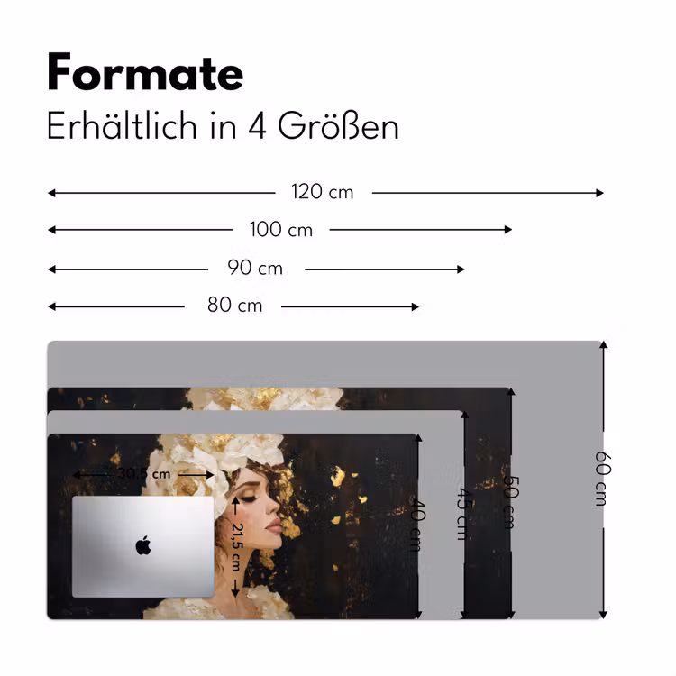 Abstract - Vrouw - Bloemen - Wit Muismat XXL klein -ysfeer5_duits