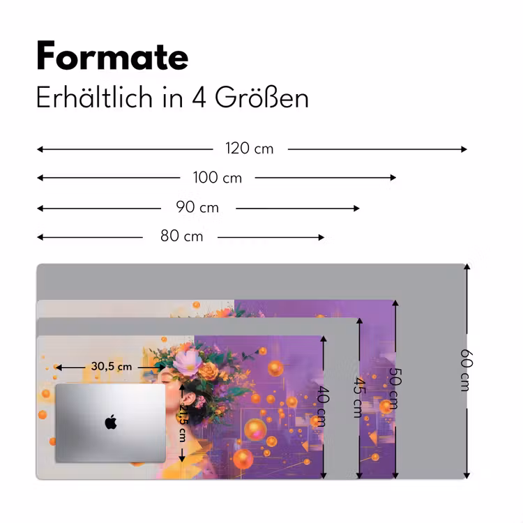 Abstract - Vrouw - Bloemenkroon - Goud Muismat XXL klein -ysfeer5_duits