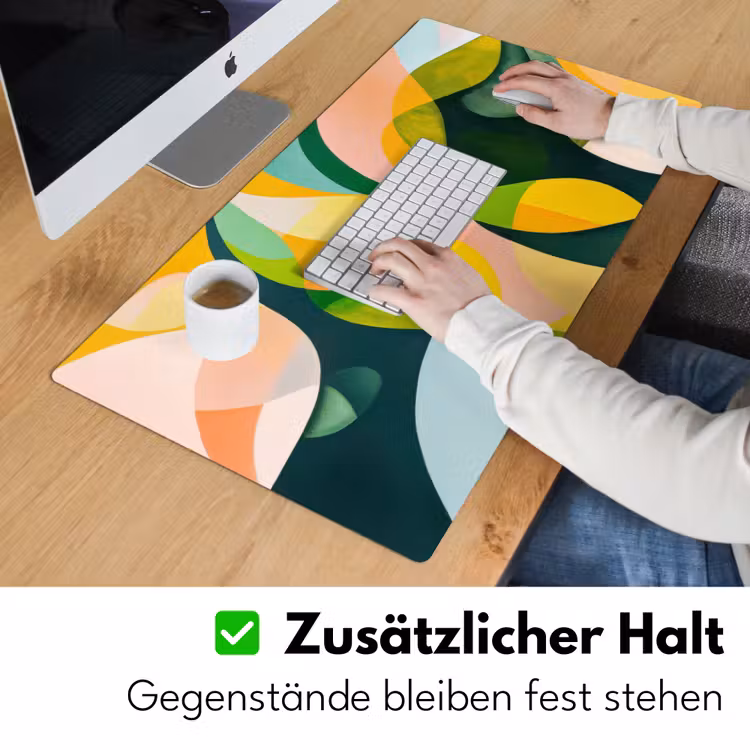 Abstract - Geel - Roze - Groen Muismat XXL klein -ysfeer3_duits
