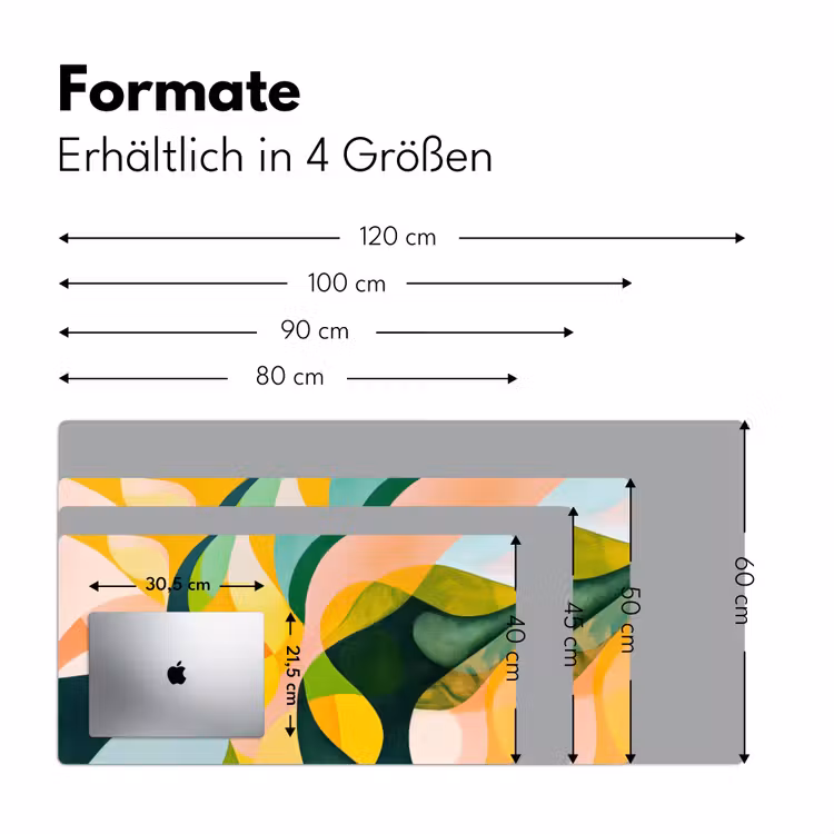 Abstract - Geel - Roze - Groen Muismat XXL klein -ysfeer5_duits