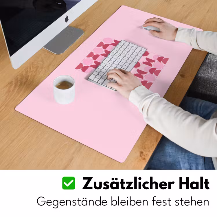 Schreibtischunterlage - Abstrakt – Geometrisch – Kreise – Rosa – Modern - Abstract - Geometrisch - Cirkels - Roze - Modern Muismat XXL klein