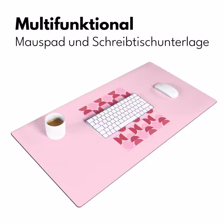 Schreibtischunterlage - Abstrakt – Geometrisch – Kreise – Rosa – Modern - Abstract - Geometrisch - Cirkels - Roze - Modern Muismat XXL klein