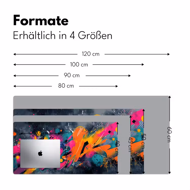 Abstract - Graffiti - Kleurrijk - Verfspatten Muismat XXL klein -ysfeer5_duits