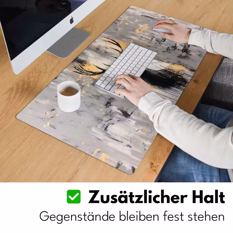 Abstract - Hert - Gewei - Goud Muismat XXL klein -ysfeer3_duits