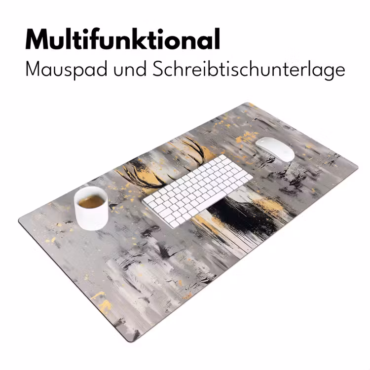 Abstract - Hert - Gewei - Goud Muismat XXL klein -ysfeer4_duits