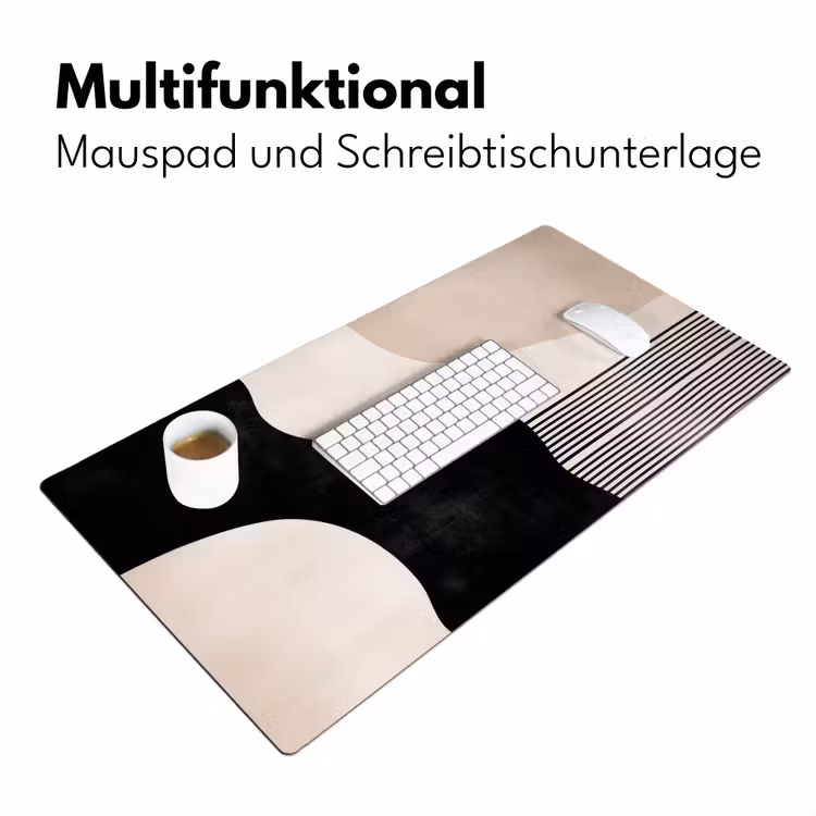 Abstract - Japandi - Beige - Modern Muismat XXL klein -ysfeer4_duits