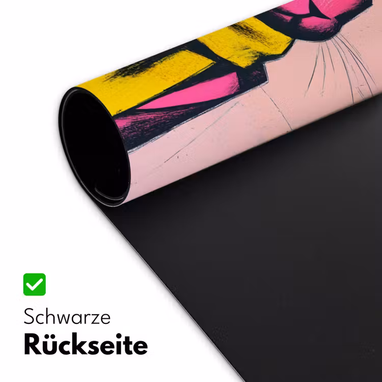 Abstract - Konijn - Sjaal - Geel Muismat XXL klein -ysfeer2_duits