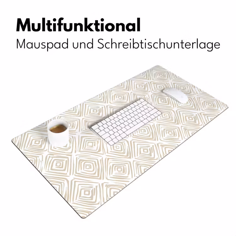 Abstract - Ruit - Beige Muismat XXL klein 681 -ysfeer4_duits