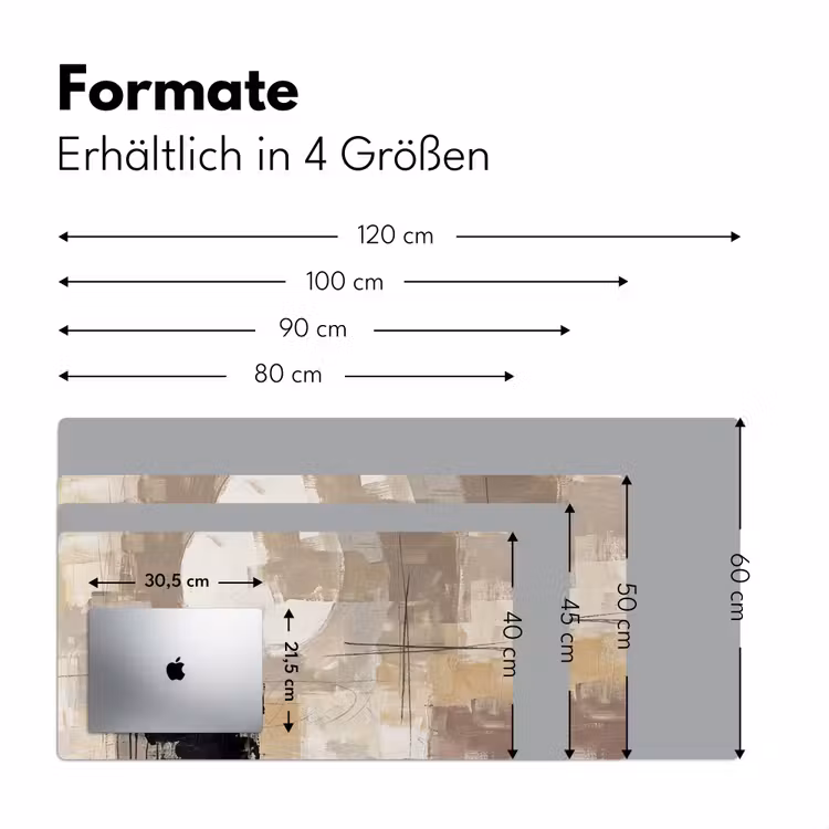 Abstract - Cirkel - Modern - Beige - Zwart - Minimalistisch Muismat XXL klein -ysfeer5_duits