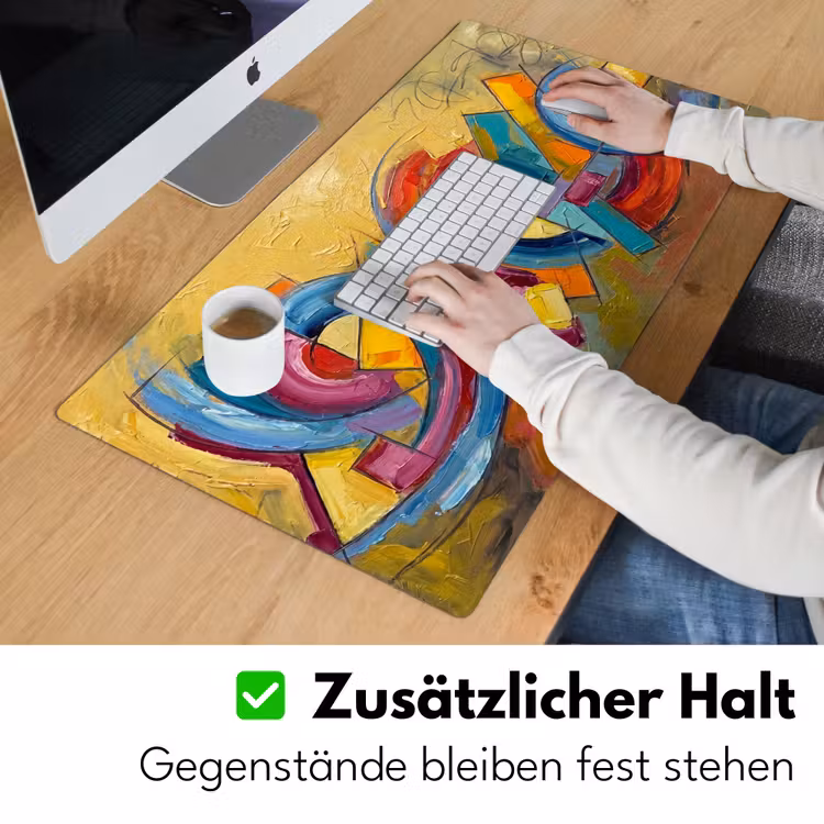 Abstract - Cirkels - Schilderij - Kleurrijk - Dynamisch Muismat XXL klein -ysfeer3_duits