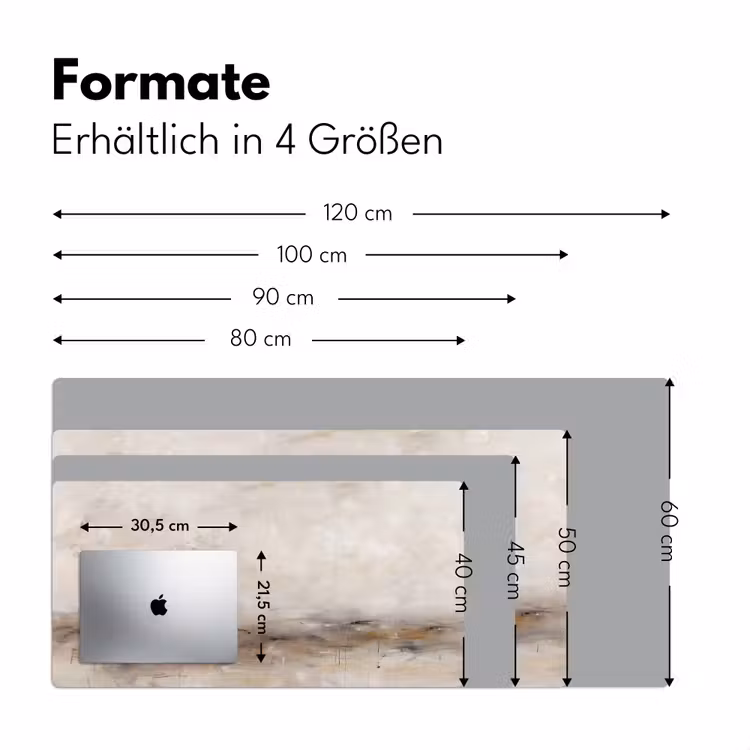 Abstrakt - Landschap - Modern - Beige - Kunst Muismat XXL klein -ysfeer5_duits