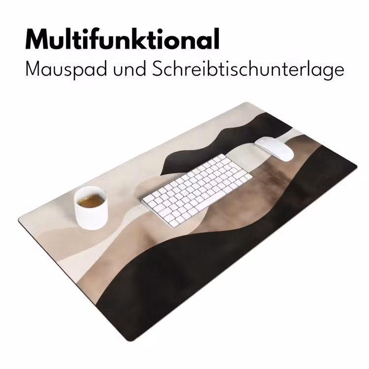 Abstract - Landschap - Golven - Crèmekleur Muismat XXL klein -ysfeer4_duits
