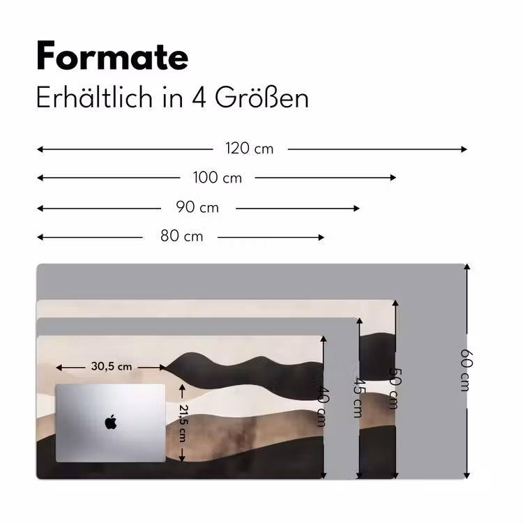 Abstract - Landschap - Golven - Crèmekleur Muismat XXL klein -ysfeer5_duits