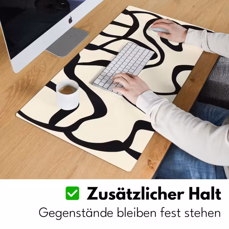 Abstract - Lijnen - Modern - Beige Muismat XXL klein -ysfeer3_duits