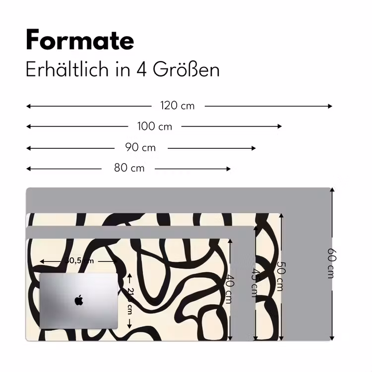 Abstract - Lijnen - Modern - Beige Muismat XXL klein -ysfeer5_duits
