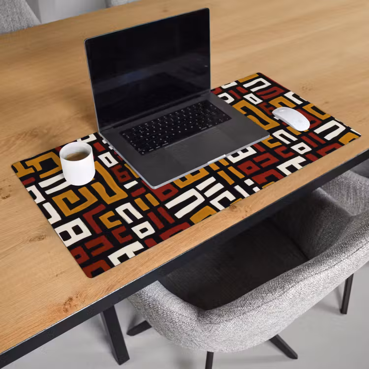 Abstract - Patroon - Rood Muismat XXL klein -sfeer1