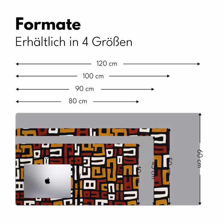 Abstract - Patroon - Rood Muismat XXL klein -ysfeer5_duits