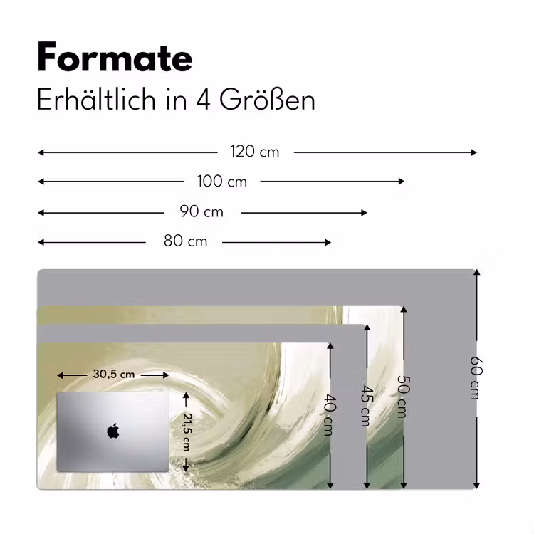 Abstract - Penseelstreken - Golven - Groen Muismat XXL klein -ysfeer5_duits