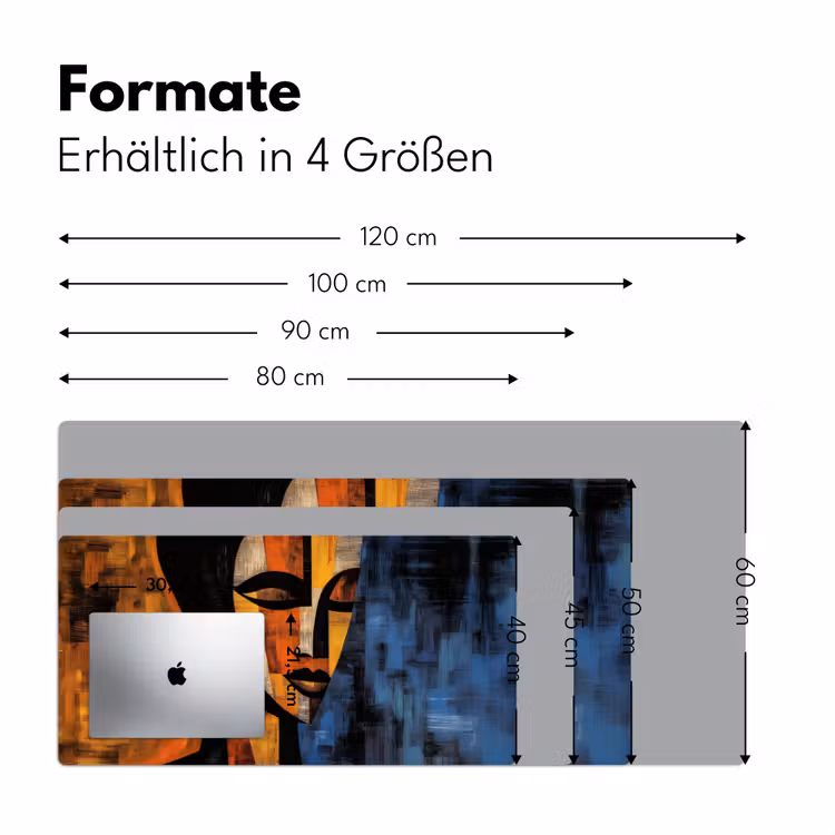 Abstract - Portret - Kleurvakken Muismat XXL klein -ysfeer5_duits