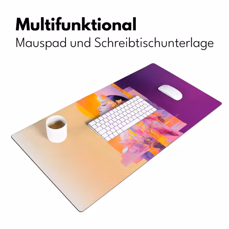 Abstract - Portret - Vrouw - Kleurrijk Muismat XXL klein -ysfeer4_duits