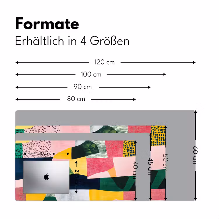 Abstract - Roze - Lappen - Vormen - Geel Muismat XXL klein -ysfeer5_duits