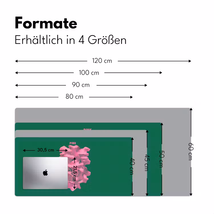 Abstract - Pink - Lijnen - Groen Muismat XXL klein -ysfeer5_duits