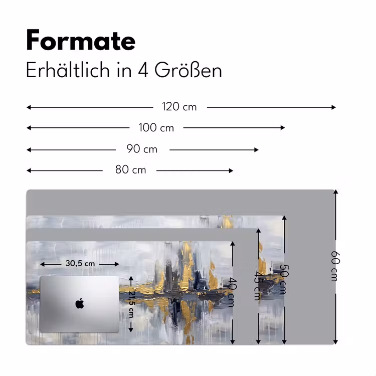 Abstract - Structuur - Goud - Grijs - Modern Muismat XXL klein -ysfeer5_duits