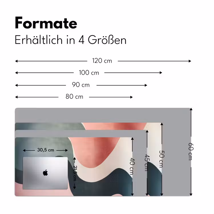 Abstract - Golven - Sierlijk - Roze Muismat XXL klein -ysfeer5_duits