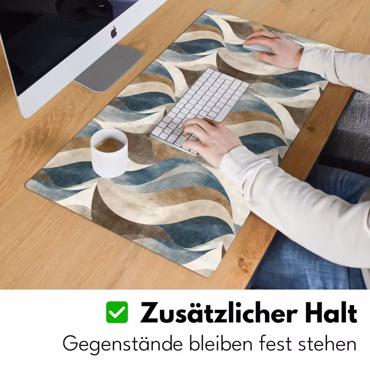 Abstract - Golven - Kleurrijk Muismat XXL klein 681 -ysfeer3_duits