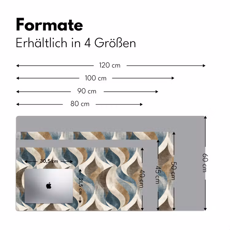 Abstract - Golven - Kleurrijk Muismat XXL klein 681 -ysfeer5_duits