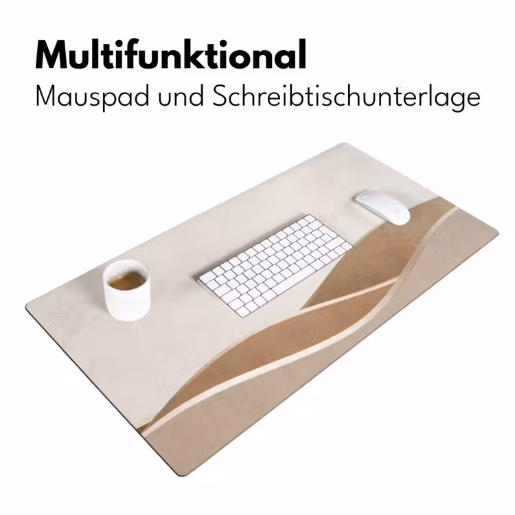 Abstract - Golven - Modern - Beige Muismat XXL klein -ysfeer4_duits