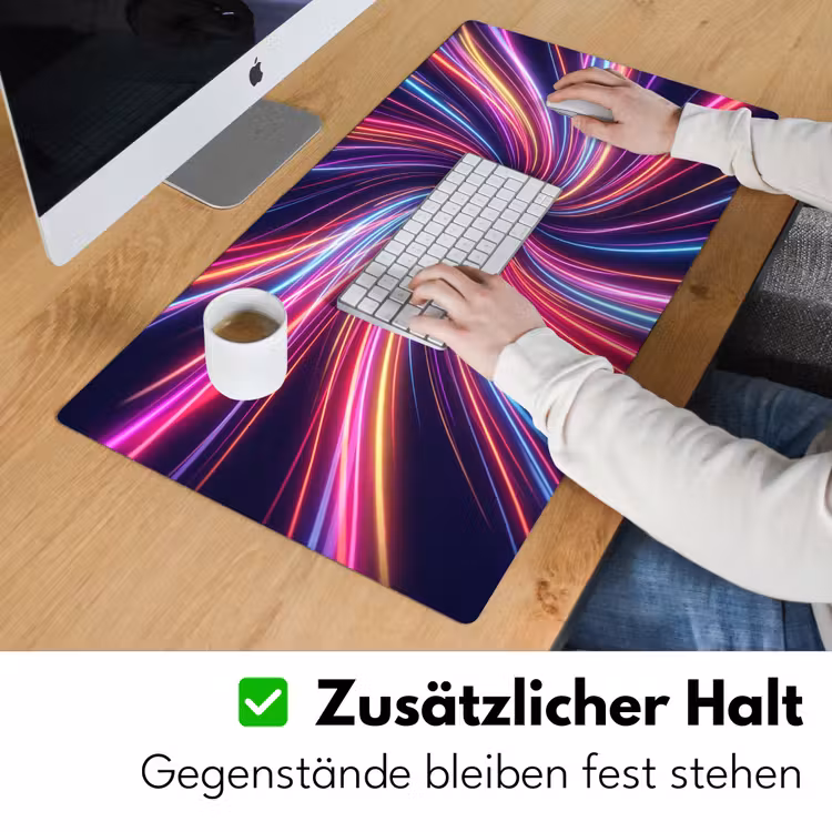 Abstract - Swirl - Futuristic - Neon Muismat XXL klein -ysfeer3_duits