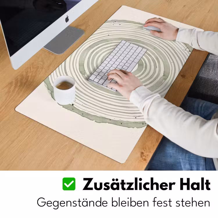 Abstractie - Cirkels - Waterverf - Groen - Modern Muismat XXL klein -ysfeer3_duits