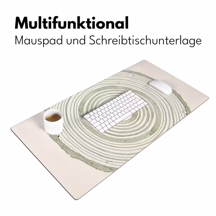 Abstractie - Cirkels - Waterverf - Groen - Modern Muismat XXL klein -ysfeer4_duits