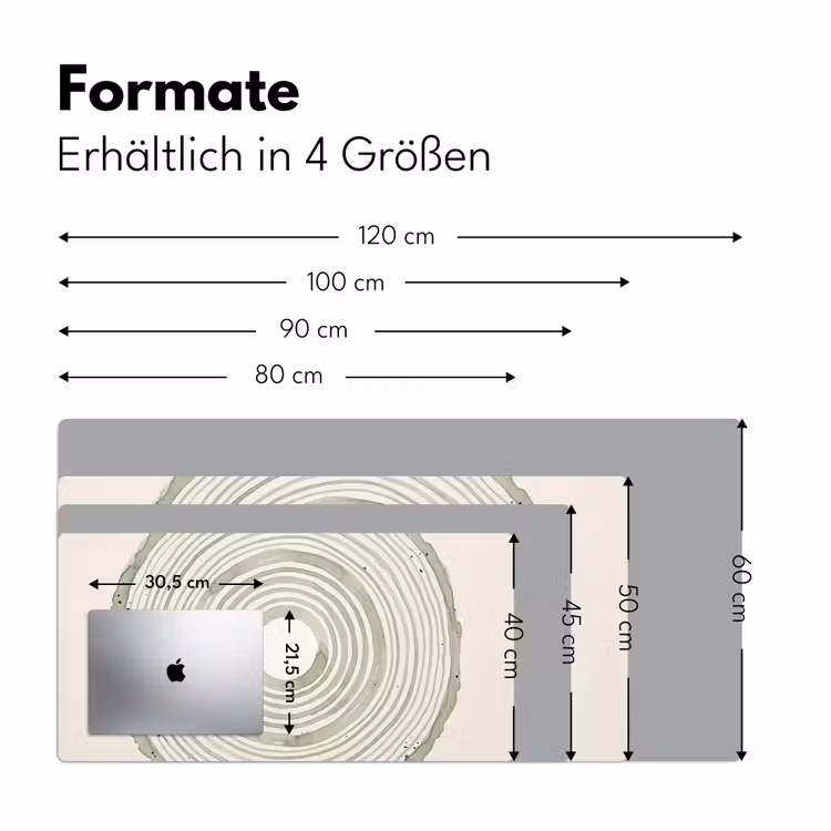 Abstractie - Cirkels - Waterverf - Groen - Modern Muismat XXL klein -ysfeer5_duits