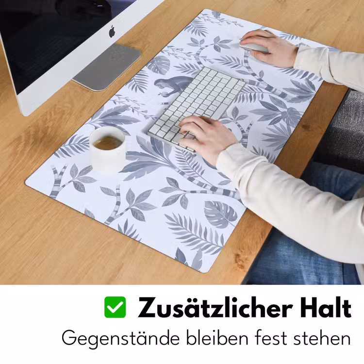 Aap - Boom - Bladeren - Jungle - Illustratie Muismat XXL klein -ysfeer3_duits