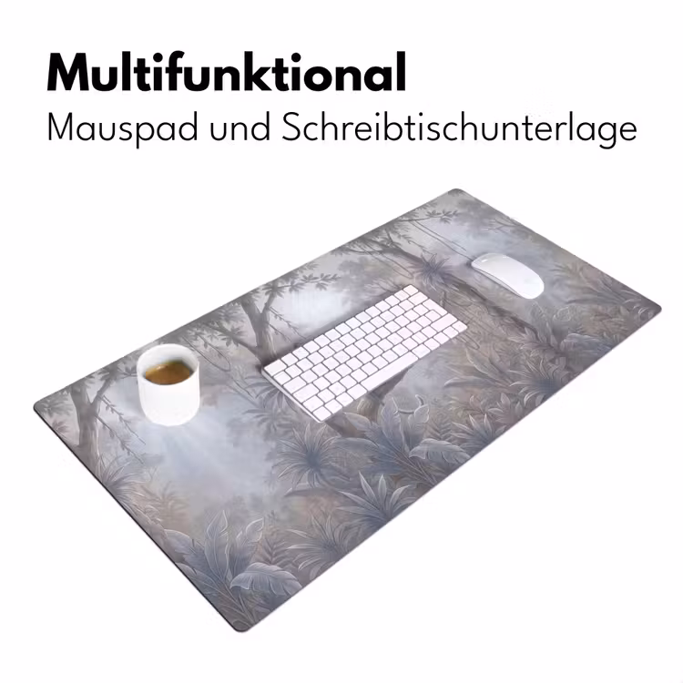 Aap - Boom - Jungle - Natuur - Grijs Muismat XXL klein -ysfeer4_duits