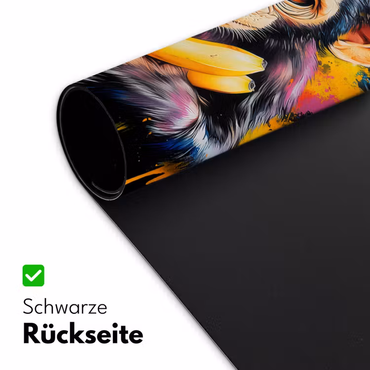 Aap - Graffiti - Kleurrijk - Bananen - Modern Muismat XXL klein -ysfeer2_duits