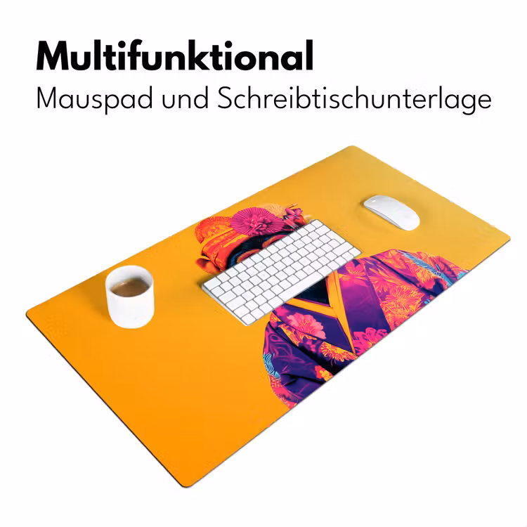 Aap - Kimono - Bloemen - Hoofdtooi Muismat XXL klein -ysfeer4_duits