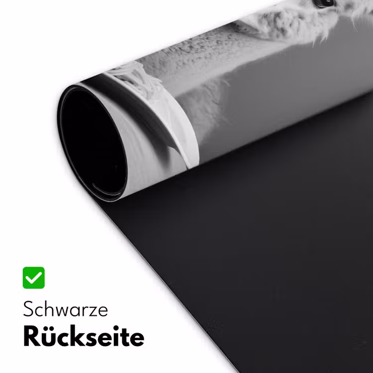 Alpaca - Pasta - Zwart - Wit - Grappig - Dieren Muismat XXL klein -ysfeer2_duits
