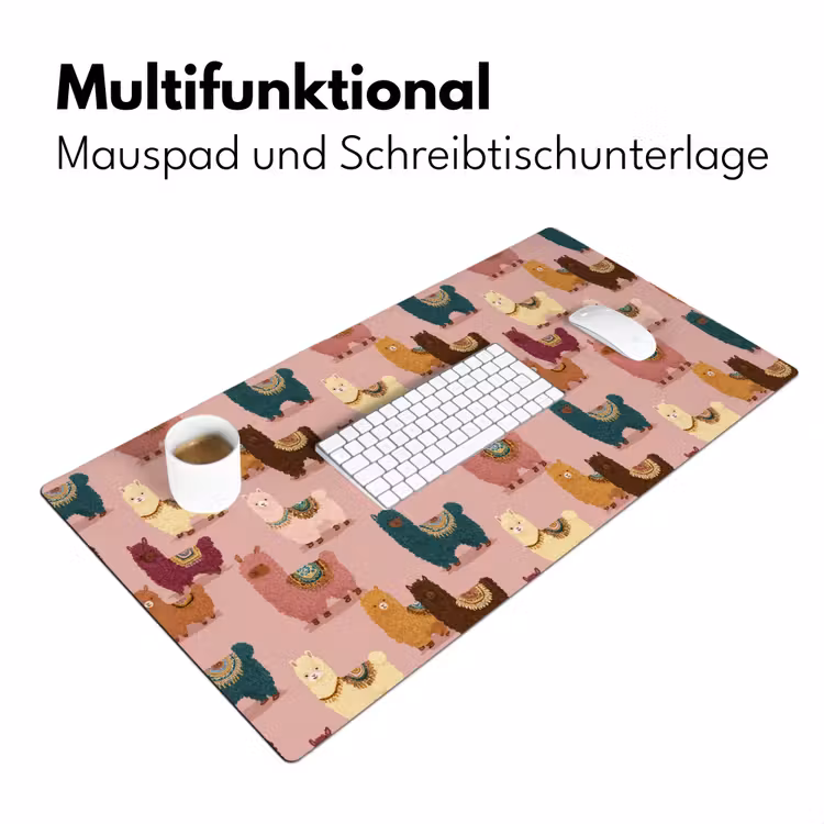 Alpaca's - Patroon - Kleurrijk Muismat XXL klein 681 -ysfeer4_duits