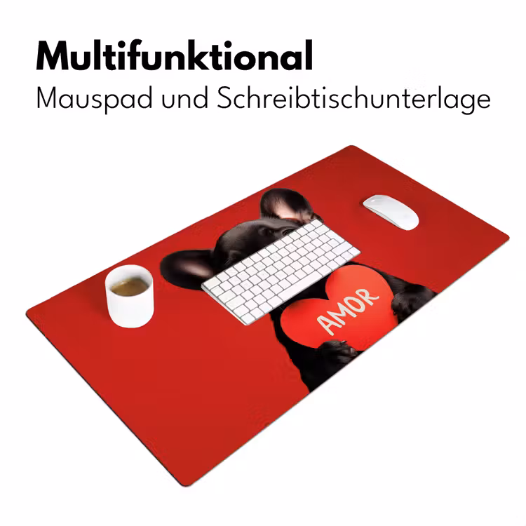 Amor - Hond - Hartje - Rood Muismat XXL klein -ysfeer4_duits