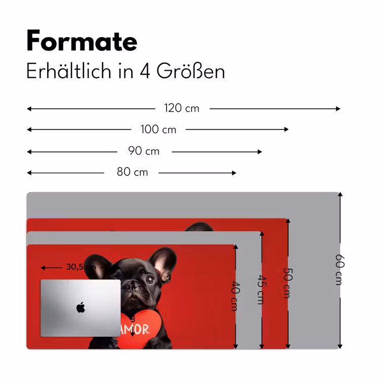 Amor - Hond - Hartje - Rood Muismat XXL klein -ysfeer5_duits