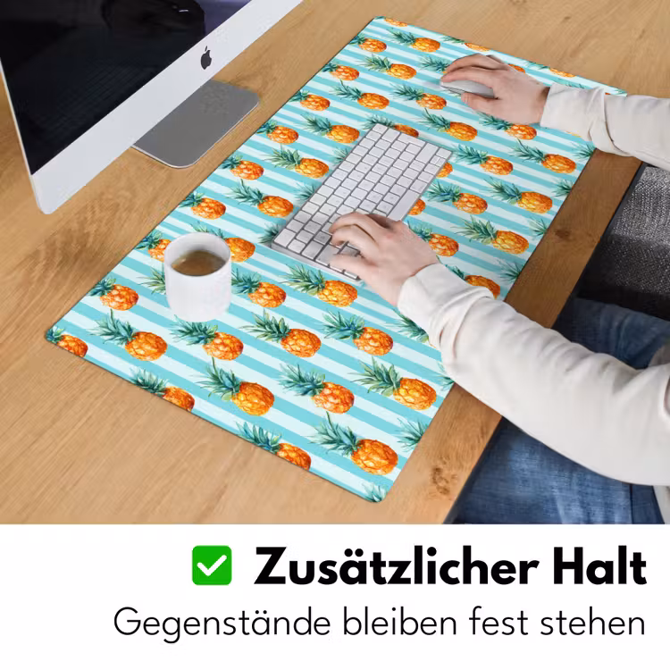 Ananas - Strepen - Groen Muismat XXL klein 681 -ysfeer3_duits