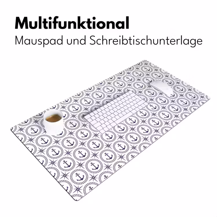 Anker - Haven - Blauw - Wit Muismat XXL klein 681 -ysfeer4_duits