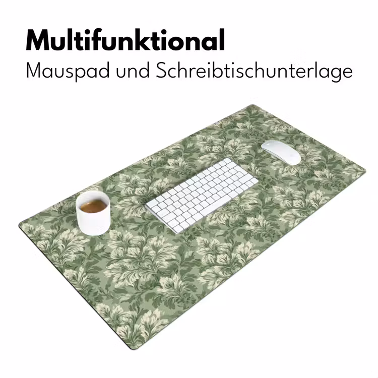 Sierlijk - Lichtgroen - Planten - Patroon - Getailleerd Muismat XXL klein 681 -ysfeer4_duits