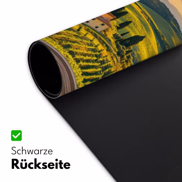 Doorkijk - Toscane - Uitzicht - Landschap - Zomer Muismat XXL klein -ysfeer2_duits