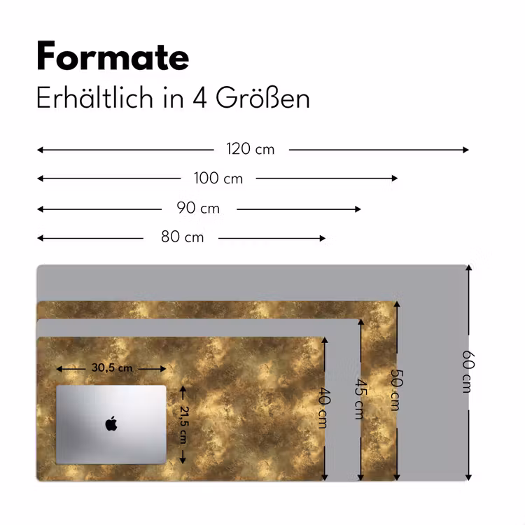 Antiek - Metaallook - Goud Muismat XXL klein 681 -ysfeer5_duits